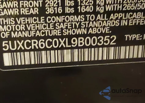 2020 BMW X5 xDrive40I z USA, uszkodzony, nr VIN 5UXCR6C0XL9B00352